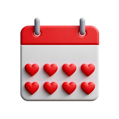 Sticker -  Valentine Day Calendar 3D Rendering