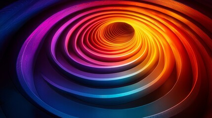Poster - Abstract Colorful Spiral Pattern in Vibrant Tones Creating Depth and Movement Effect