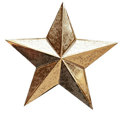 Poster - Radiant Gold Star Illuminating a Deep Black Background Evoking a Sense of Mystery and Elegance in a Minimalist Design isolated on a white background