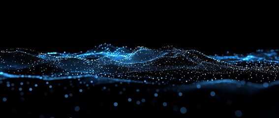Wall Mural - abstract blue background with a network connection, data transfer, and global communication technolo