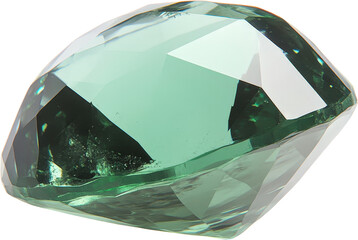 Poster - Elegant Green Diamond Sparkling Brilliantly Against a Deep Black Background Creating a Luxurious and Mystical Atmosphere isolated on a white background