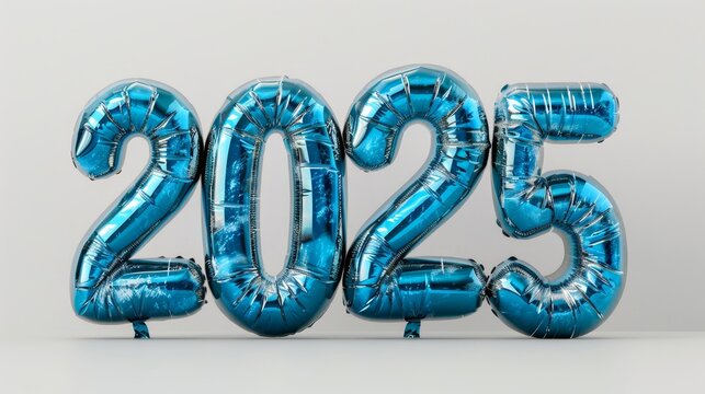 2025 New Year sign with ballons number, Celebration New Year concept