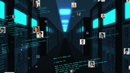 Aufkleber - data center, database, personal information, server, dx, digital, ai, security, privacy, information leakage, business, multinational, global, japanese, asian, foreigner, face photo, profile, sns, soc