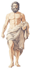 Wall Mural - PNG An ancient greek Zeus carry a lightning painting art man.