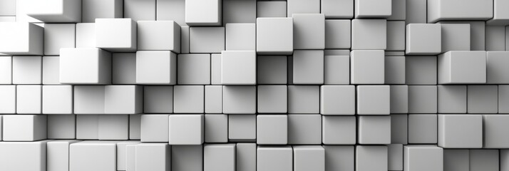 Poster - Abstract 3D Rendering of White Cubes: A Textured Background