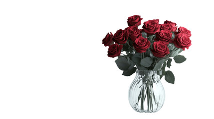 Wall Mural - Roses in glass vase transparent background