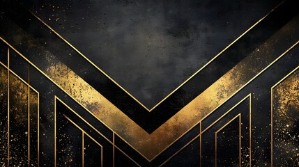 Poster - Luxurious gold and black abstract textures with symmetrical patterns and geometric compositions  These digital backgrounds are perfect for high end branding luxury product designs