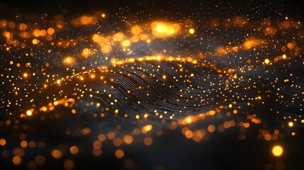Poster - Minimalist high tech background with glowing circuits and nodes  Futuristic abstract digital with vibrant neon gradient patterns luminous particles and dynamic techno inspired elements
