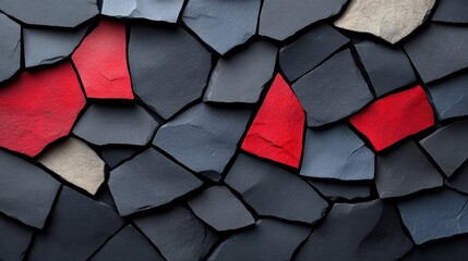 Poster - Abstract Red and Gray Stone Wall Texture Background