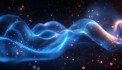 Poster - abstract blue data connections background with copy space, hd image