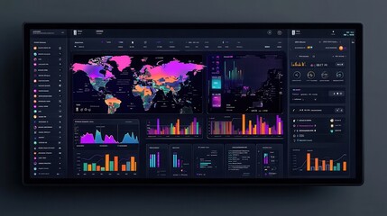 Fototapete - Visualizing a futuristic internet banking dashboard high fidelity interface design for enhanced user experience in a digital financial environment