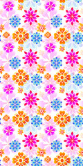 Wall Mural - seamless pattern with flowers fresh