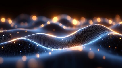 Aufkleber - Abstract Blue and Orange Digital Wave Background