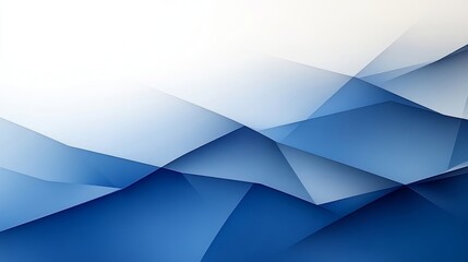 Poster - Abstract Blue and White Geometric Design:Modern Polygonal Background