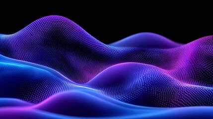 Aufkleber - Abstract Purple and Blue Glowing Waves Background