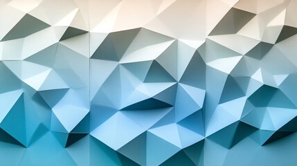 Aufkleber - Abstract Blue and White Geometric Polygonal Pattern Background