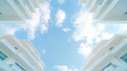 Wall Mural - the sky is blue and the buildings are white