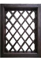 Wall Mural - A wooden lattice panel featuring a diamond-shaped grid, showcasing intricate craftsmanship and a rich, dark finish.