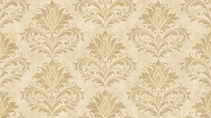 Aufkleber - A wallpaper with a floral design and a gold color