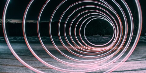 Aufkleber - A series of glowing circles on a snowy field