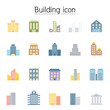 © Puckung - Building icon set in thin line style