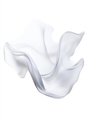 Poster - flowing, translucent fabric drapes elegantly, creating soft curves and waves. delicate texture and lightness evoke sense of tranquility and grace