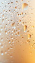Aufkleber - Moisture droplets on glass surface create refreshing atmosphere