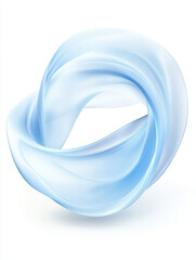 Poster - Soft blue fabric swirling gracefully in fluid motion, creating elegant design