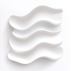 Poster - Sleek white wall decor with wavy design, adding modern elegance to spaces