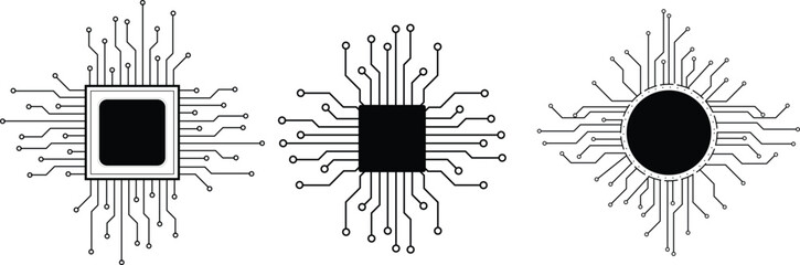 Poster - Motherboard chip central processing unit symbol, cpu digital high technology. 