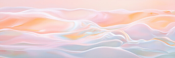 Wall Mural - Soft pastel waves create serene and dreamy landscape, evoking tranquility and calmness