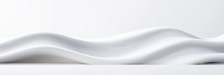 Leinwandbilder - Sleek white waves create modern, minimalist design element on clean surface