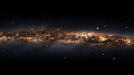 Panoramic view of the Milky Way galaxy showcasing a rich tapestry of stars against a deep black sky