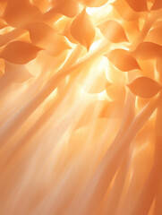 Poster - Soft orange leaves illuminated by gentle light create serene atmosphere