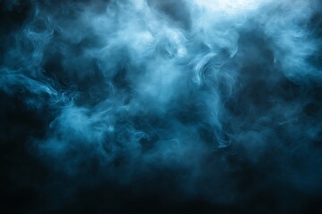 abstract blue smoke on black background.