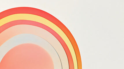 Wall Mural - abstract colorful rainbow curved shapes on a white background