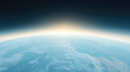 Wall Mural - A blue and white planet with a sun in the sky
