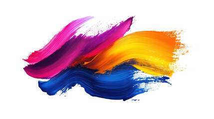 Poster - Abstract brush strokes in vibrant colors transparent background