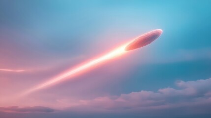 Wall Mural - a bright orange object is flying through the sky