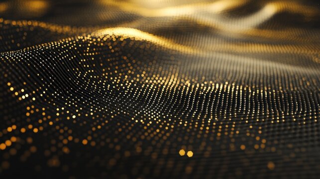 Golden Abstract Wave: A Digital Art Piece