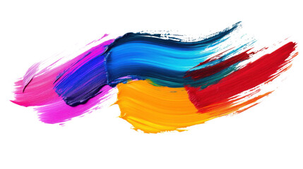 Poster - Abstract brush strokes in vibrant colors transparent background