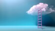 © CatNap Studio - Goal of life, growth and motivation: Ladder reaching into the clouds, aspirations and growth.