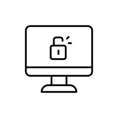 Poster - Data leak outline icons, minimalist vector illustration ,simple transparent graphic element .Isolated on white background
