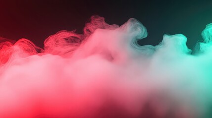 Wall Mural - a colorful cloud of smoke with a red and green background
