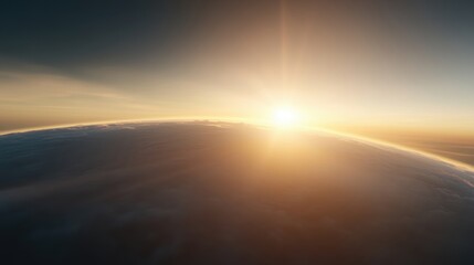 Wall Mural - a sun is shining on the surface of the earth