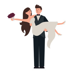 Wall Mural - wedding happy couple