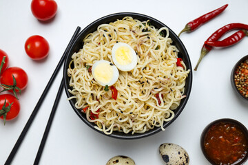 Poster - Concept of tasty fast food - instant noodles