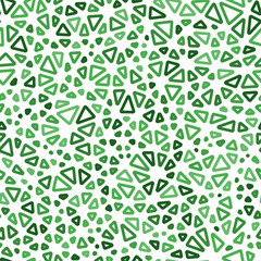Poster - Vector seamless pattern. Small triangles size. Mono tone style. Rounded triangles outlined. Repeatable pattern. Green Oasis View. Trending vector tiles. Seamless vector illustration.