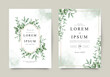 © siti - Elegant green plants arranged for wedding invitation card set
