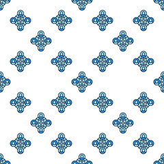 Poster - Earth and Four People vector Multipolarity blue seamless pattern